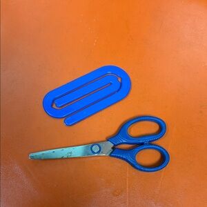 Blue Scissors and Paperclip Set